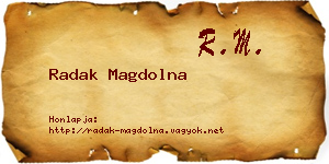 Radak Magdolna névjegykártya